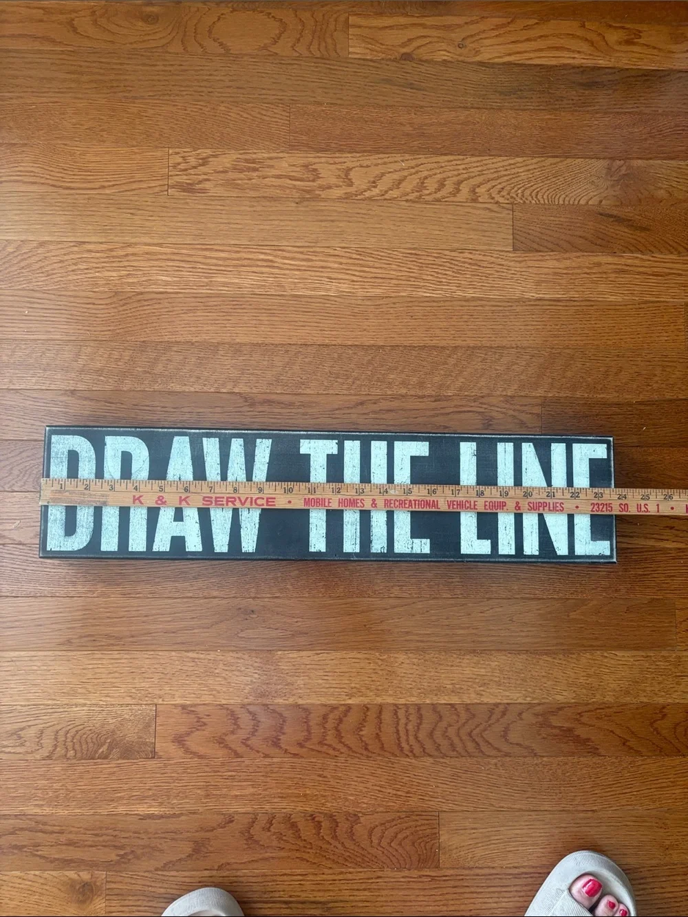 Primitives by Kathy Draw The Line Black & Cream Box Wall/Free standing Art Sign